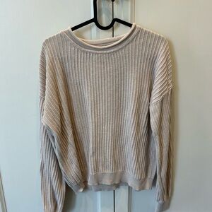 Women's Ribbed Knit Sweater - Cream
